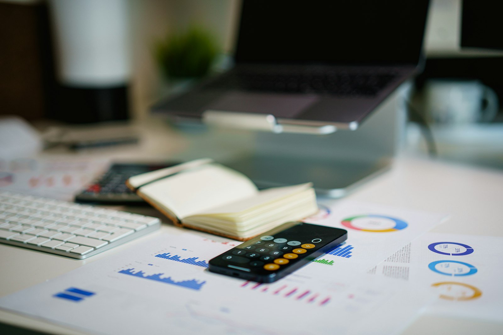Financial report showing figures and charts